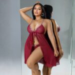 কোডঃ Lin36;  Lace camisole nightgown - Image 5
