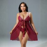 কোডঃ Lin36;  Lace camisole nightgown - Image 3