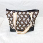 কোডঃ 2CB3; Versatile canvas bag (Brown braid) - Image 3