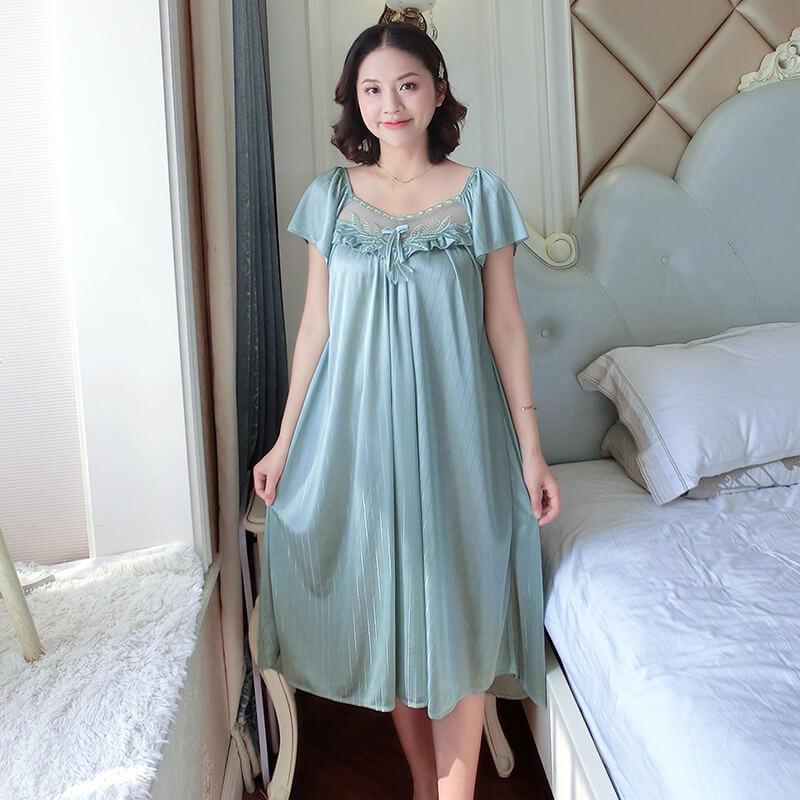 Color-floral-nightgown.gr-1.jpg কোডঃ Lin33g; Color floral nightgown - Image 1