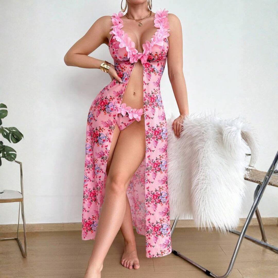 Floral-pastoral-nightgown-set.d-3.jpg কোডঃ Lin34d; Floral pastoral nightgown set - Image 1