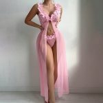 কোডঃ Lin34p; Floral pastoral nightgown set - Image 3