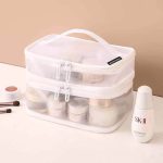 কোডঃ Cb3w; Mesh cosmetic bag (White)