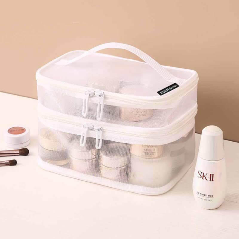 O1CN019VwA6k27p40XkqwWJ_2058407845-0-cib-1.jpg কোডঃ Cb3w; Mesh cosmetic bag (White) - Image 1