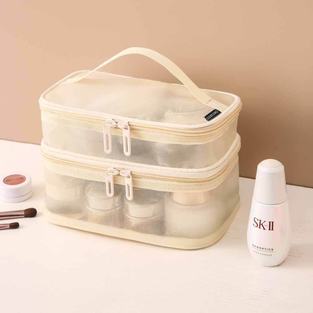 O1CN01ORkmHa27p40Wi2weq_2058407845-0-cib-1.jpg কোডঃ Cb3c; Mesh cosmetic bag (Cream color) - Image 1