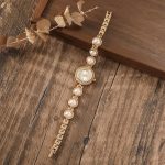 কোডঃ WL89g; Pearl Bracelet Watch [New] - Image 2