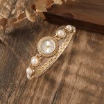 কোডঃ WL89g; Pearl Bracelet Watch [New]
