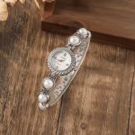 কোডঃ WL89so; Pearl Bracelet Watch [D]