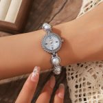 কোডঃ WL89so; Pearl Bracelet Watch [D] - Image 3