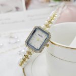 কোডঃ wL105g; Rhinestone rectangle watch - Image 4