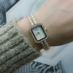 কোডঃ wL105g; Rhinestone rectangle watch - Image 2