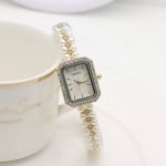 কোডঃ wL105g; Rhinestone rectangle watch - Image 3