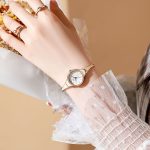 কোডঃ WL77g; Simple casual bracelet watch (Gold) - Image 2