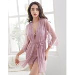 কোডঃ Lin7pp; Thin lace nightdress [Pink Purple] - Image 2