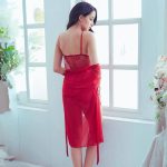 কোডঃ Lin7r; Thin lace nightdress [Red Maroon] - Image 4
