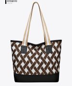 কোডঃ 2CB3; Versatile canvas bag (Brown braid) - Image 2